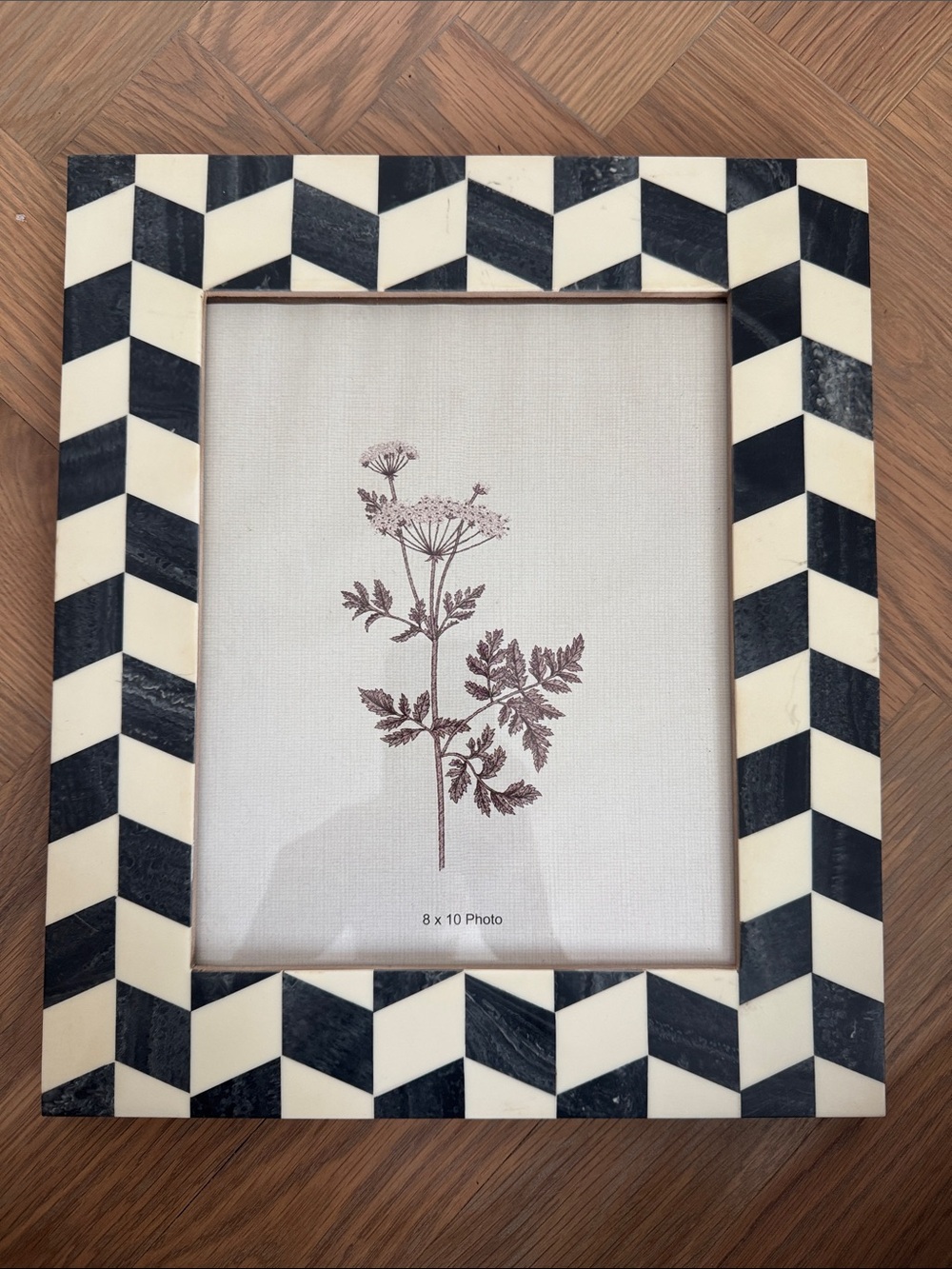 New with Tag Handcrafted  bone picture framed 8 x 10. made in India.